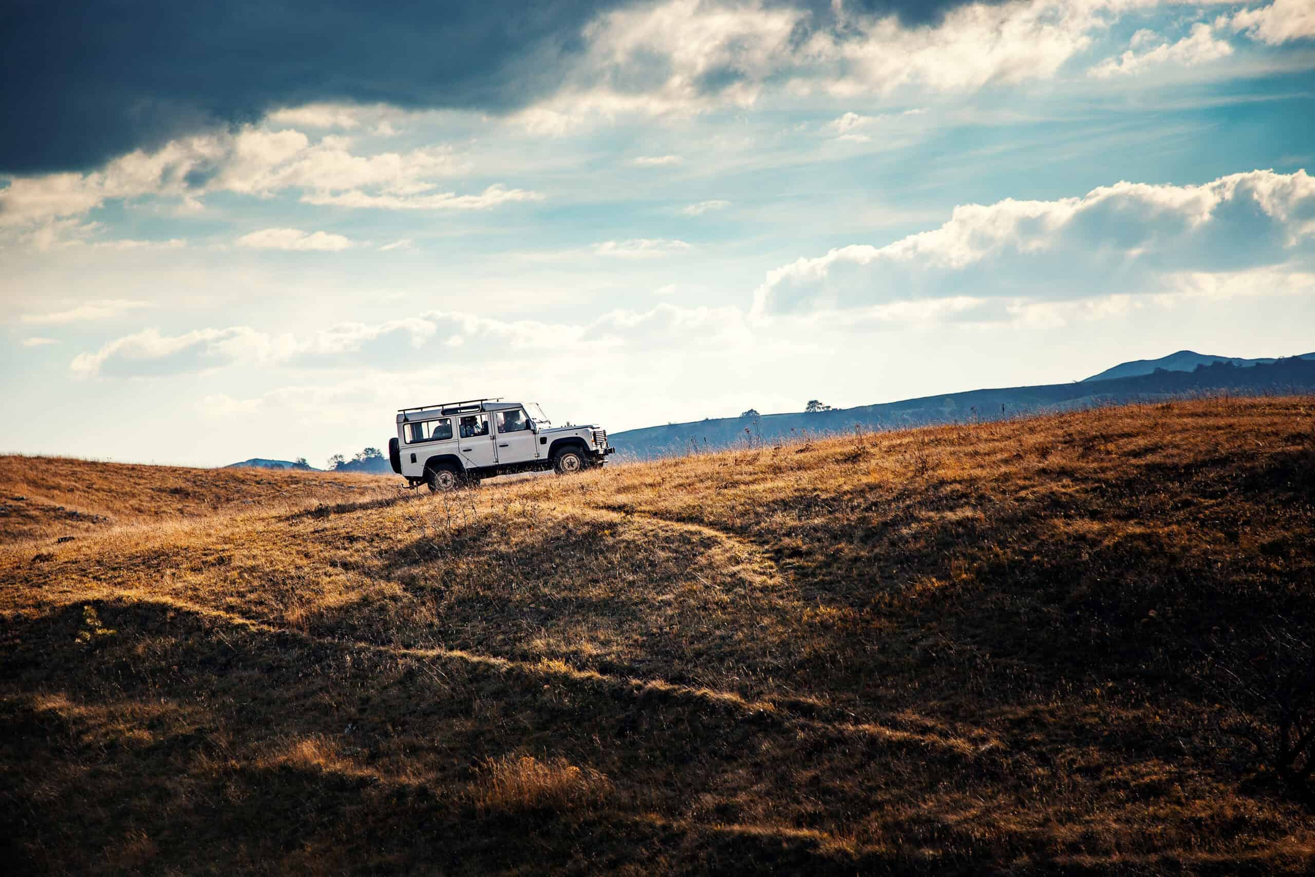 Link Resources operate four wheel drive vehicle on unsealed roads 4WD utility vehicle driving across rugged terrain