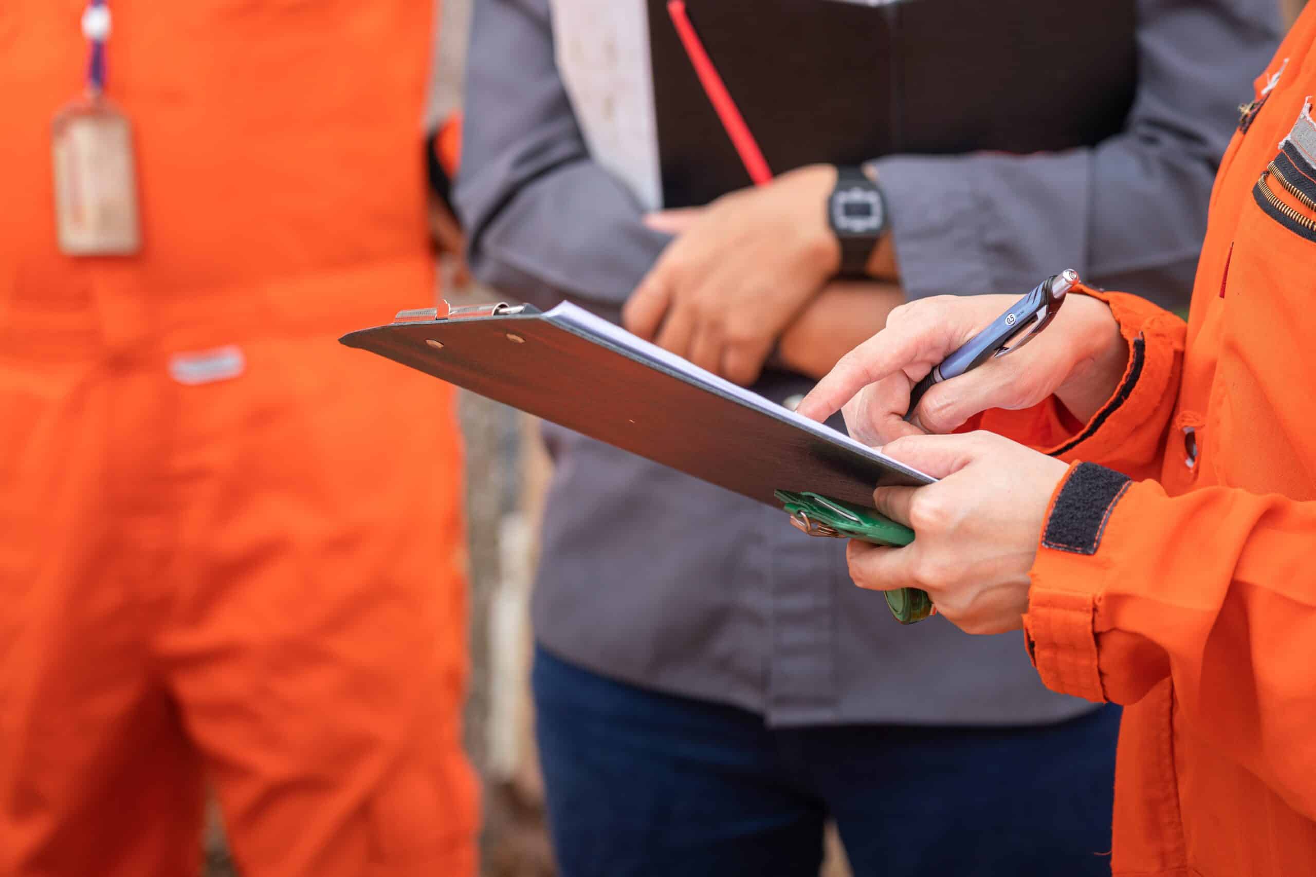 Link Resources work as a safety observer spotter supervisor completing workplace safety checklist